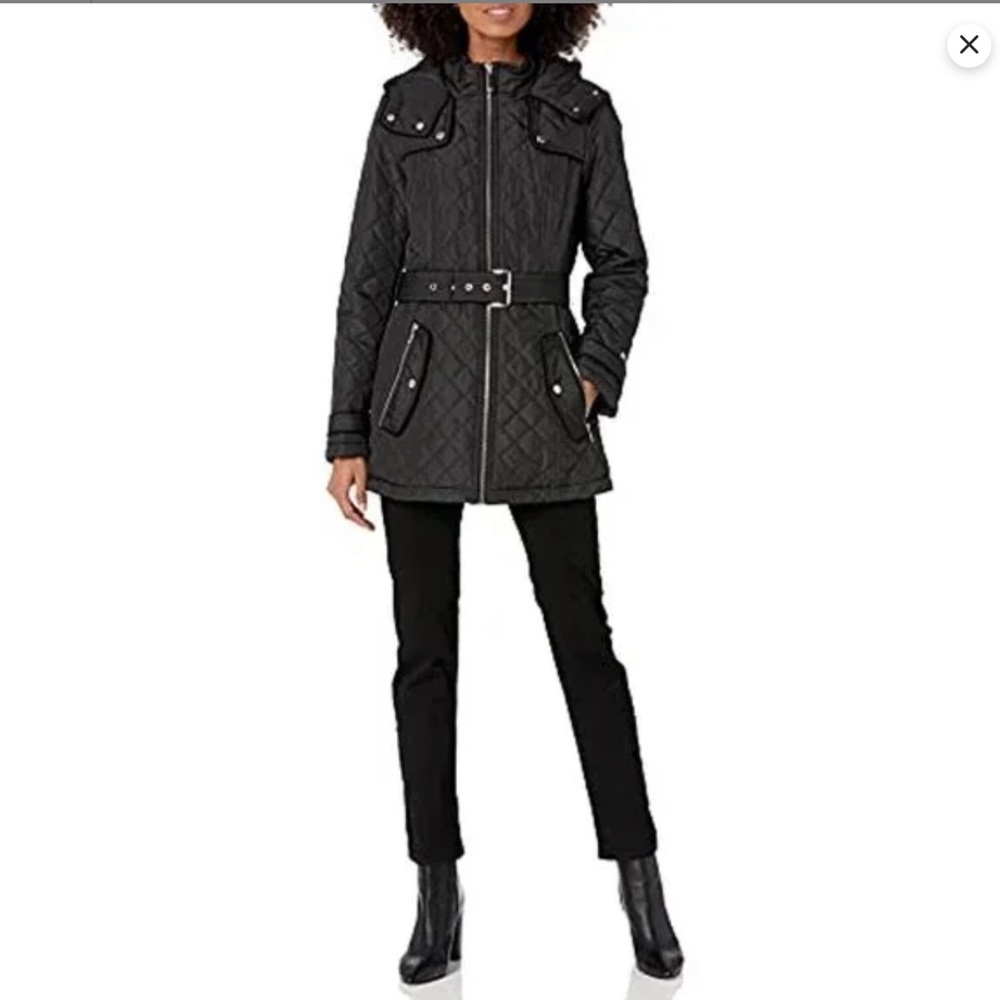 Tommy Hilfiger Diamond Puffer long Jacket Coat Black